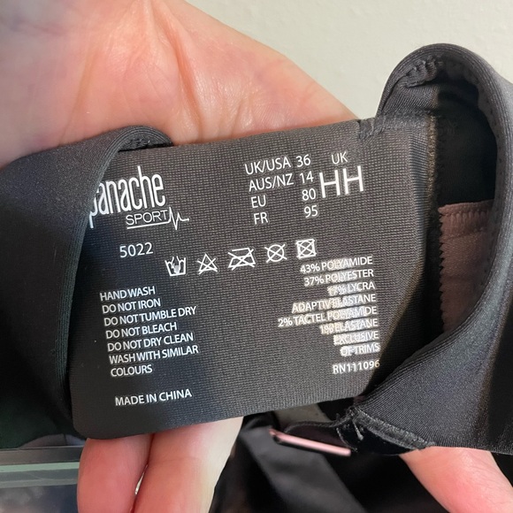 Panache Charcoal and Light Pink Sports Bra - Picture 4 of 4